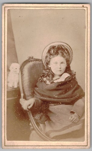 Antique cdv 1870s young girl - antique,