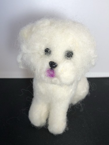 Dog poodle needle felted - poodle,